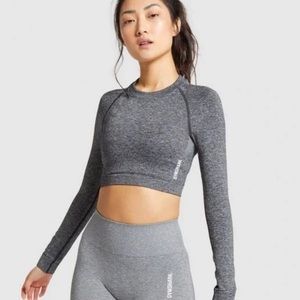 Gymshark Adapt Marl Seamless Long Sleeve Crop Top